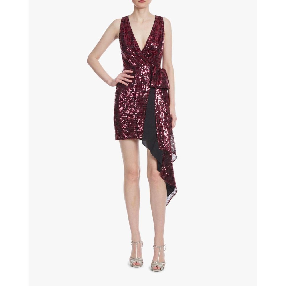 One33 Social Sequin Side Bow Dress in Fuchsia 0 8